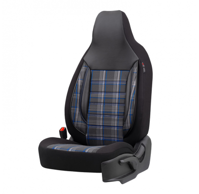 Universal Juego de fundas de asiento de tela 'CityBug' 'Sports' negro/gris/azul - 9 piezas - apto para airbags laterales