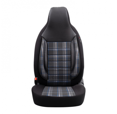 Universal Juego de fundas de asiento de tela 'CityBug' 'Sports' negro/gris/azul - 9 piezas - apto para airbags laterales