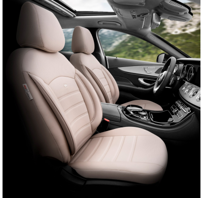 Juego de fundas de asiento universales de cuero 'Inspire' Crème - 11 piezas - apto para airbags laterales
