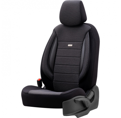 Juego De Fundas De Asiento Universales De Tela 'Selectedfit Sports' Negro - 11 Piezas - Apto Para Airbags Laterales