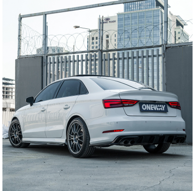 Kit de carrocería completo Oneway compatible con Audi S3 8V Sedán 2013-2016 - Negro brillante Oneway
