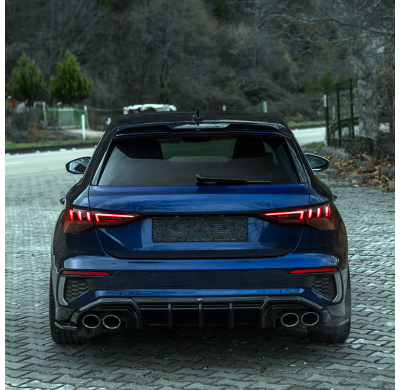 Kit de carrocería completo Oneway compatible con Audi A3 8Y Sportback S3/S-Line 2020-2024 - Negro brillante Oneway