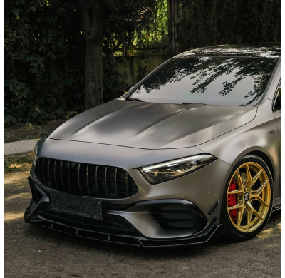 Kit de carrocería completo Oneway compatible con Mercedes Clase A (W177) A45 S Aero Pack 2019-2023 y FL 2023- - Negro brillante