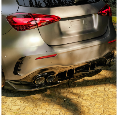 Kit de carrocería completo Oneway compatible con Mercedes Clase A (W177) A45 S Aero Pack 2019-2023 y FL 2023- - Negro brillante