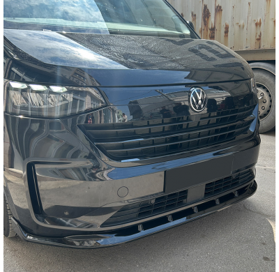 Spoiler delantero unidireccional compatible con Volkswagen Transporter T7 2024- - Negro brillante - Versión 5 Oneway