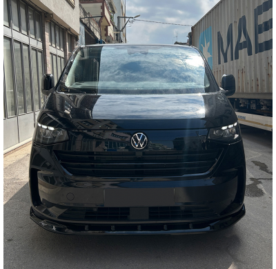 Spoiler delantero unidireccional compatible con Volkswagen Transporter T7 2024- - Negro brillante - Versión 5 Oneway