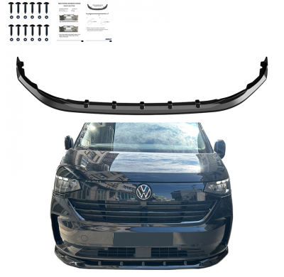 Spoiler delantero unidireccional compatible con Volkswagen Transporter T7 2024- - Negro brillante - Versión 5 Oneway