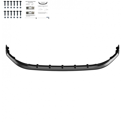 Spoiler delantero unidireccional compatible con Volkswagen Transporter T7 2024- - Negro brillante - Versión 5 Oneway