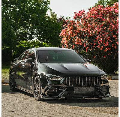 Spoiler delantero unidireccional compatible con Mercedes CLA (C118/X118) Coupé/Shooting Brake CLA45 AMG S Aero Pack 2019-2023 -