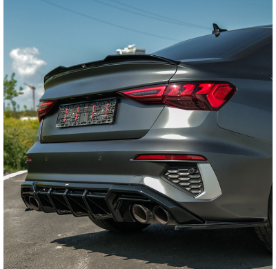 Difusores laterales traseros unidireccionales compatibles con Audi A3 8Y Sedán S3/S-Line 2020-2024 - Negro brillante Oneway