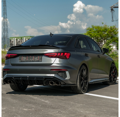 Difusores laterales traseros unidireccionales compatibles con Audi A3 8Y Sedán S3/S-Line 2020-2024 - Negro brillante Oneway