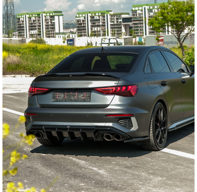 Difusores laterales traseros unidireccionales compatibles con Audi A3 8Y Sedán S3/S-Line 2020-2024 - Negro brillante Oneway