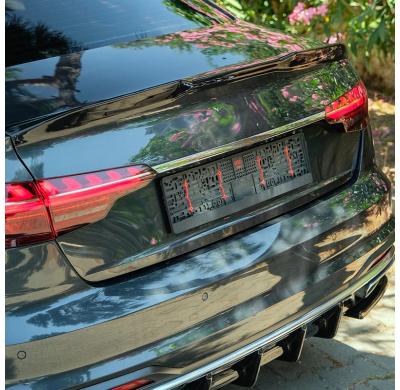 Alerón trasero unidireccional compatible con Audi A4 (B9) Sedán Facelift 2019-2024 - Negro brillante Oneway