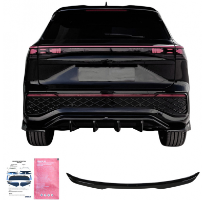 Alerón de techo unidireccional (tapa) compatible con Volkswagen Tayron (R41) 2024- - Negro brillante Oneway