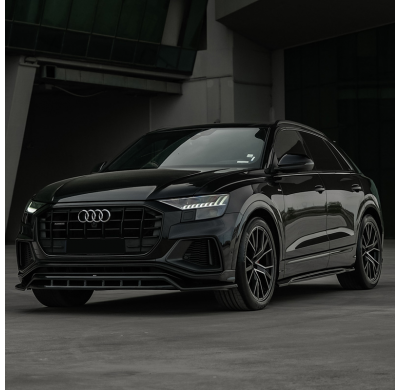 Faldones laterales Oneway Set compatibles con Audi Q8 S-Line y SQ8 MK1 2018-2023 - Negro brillante