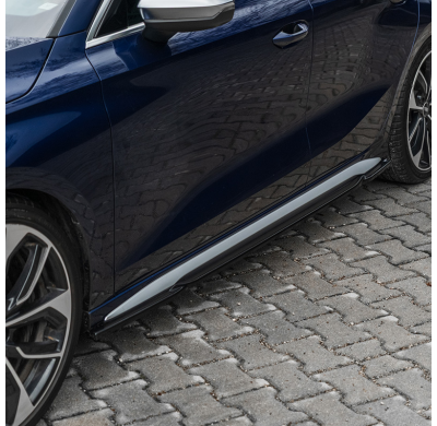 Faldones laterales Oneway Set para Audi A3 8Y S-Line/S3 Sedán/Sportback 2020-2024 - Negro brillante