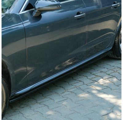 Faldones laterales Oneway Set compatibles con Audi A4 (B9) Sedán/Avant Facelift 2019-2024 - Negro brillante Oneway