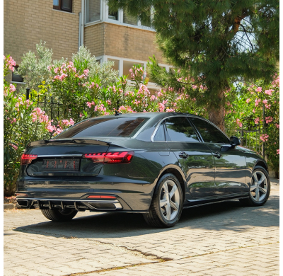 Faldones laterales Oneway Set compatibles con Audi A4 (B9) Sedán/Avant Facelift 2019-2024 - Negro brillante Oneway