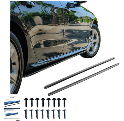 Faldones laterales Oneway Set compatibles con Audi A4 (B9) Sedán/Avant Facelift 2019-2024 - Negro brillante Oneway