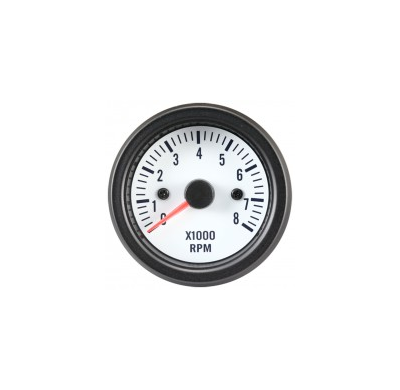 Reloj Fondo Blanco Tacometro >8000rpm 2/3/4/5/6/8 Cil. 52mm