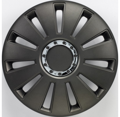 Juego De Tapacubos Silverstone Pro 15-Pulgadas Gun-Metal + Aro Cromado Autostyle