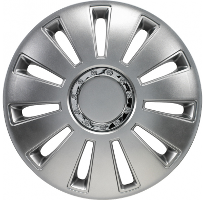 Juego De Tapacubos Silverstone Pro 17-Pulgadas Silver + Aro Cromado Autostyle