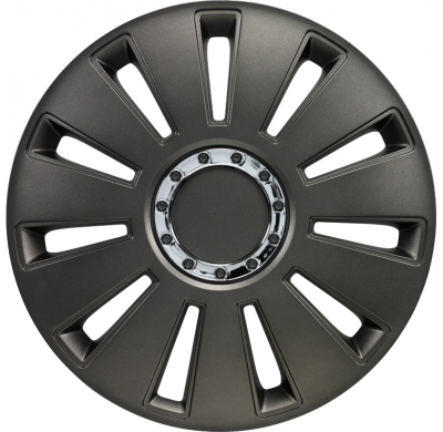 Juego De Tapacubos Silverstone Pro 17-Pulgadas Gun-Metal + Aro Cromado Autostyle