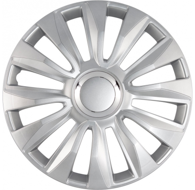 Juego De Tapacubos Avalone Pro 15-Pulgadas Silver + Aro Cromado Autostyle