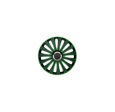 Juego De Tapacubos Lemans 13-Pulgadas Negro/Green Autostyle