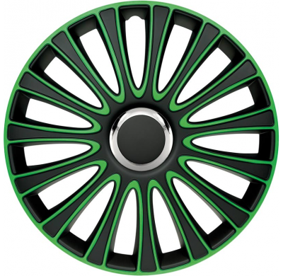 Juego De Tapacubos Lemans 16-Pulgadas Negro/Green Autostyle