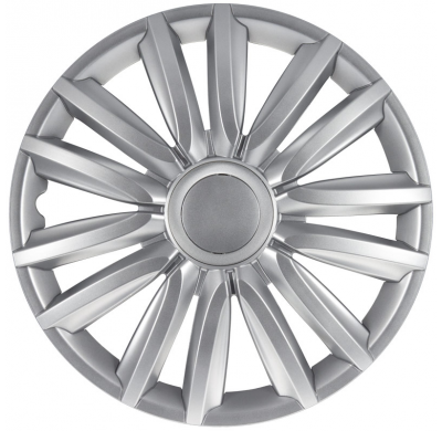 Juego De Tapacubos Intenso Pro 14-Pulgadas Silver + Aro Cromado Autostyle