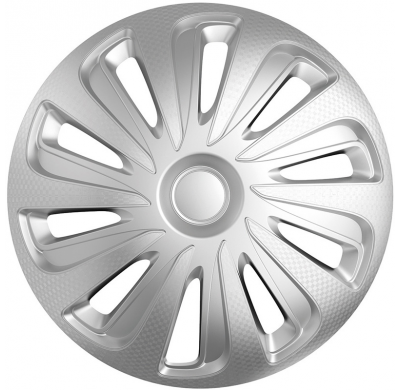Juego De Tapacubos Caliber 15-Pulgadas Silver Carbono-Look Autostyle