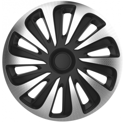 Juego De Tapacubos Caliber 16-Pulgadas Silver/Negro Carbono-Look Autostyle