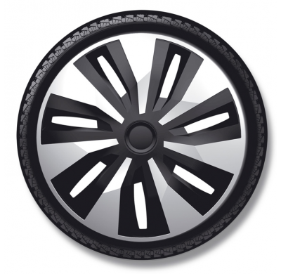 Juego De Tapacubos Orion-Van 15 Pulgadas Plata/Negro (Esférico)