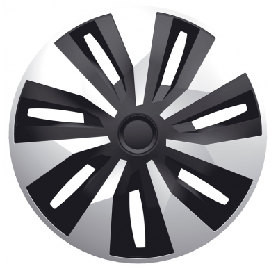 Juego De Cubiertas De Rueda Orion-Van 16 Pulgadas Plata/Negro (Esférico)