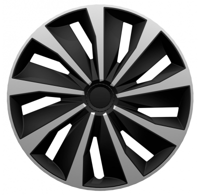 Juego De Tapacubos Grip 15 Pulgadas Plata/Negro