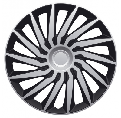 Juego De Tapacubos Kendo Plateado/Negro De 15 Pulgadas