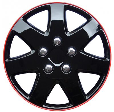 Juego De Tapacubos Michigan 15-Pulgadas Negro/Rojo Rim Autostyle