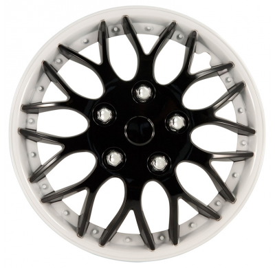 Juego De Tapacubos Missouri 15-Pulgadas Negro/Blanco Rim Autostyle