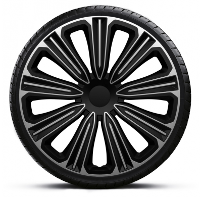 Juego de tapacubos J-Tec Rosso de 14 pulgadas, plateado/negro