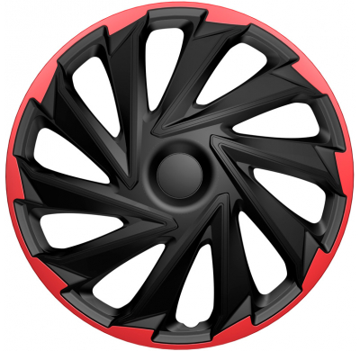 Juego de tapacubos AutoStyle Misano R de 16 pulgadas, negro/rojo
