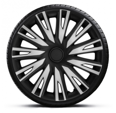 Juego tapacubos Copra 15 pulgadas plateado/negro