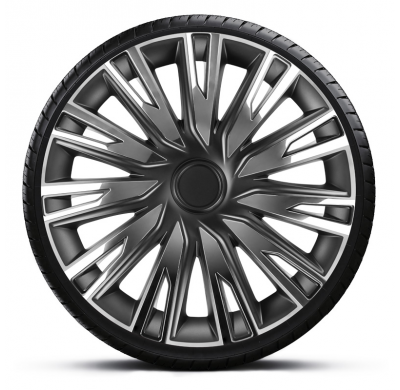 Juego de tapacubos Copra 16 pulgadas cromado/negro