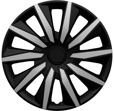 Juego de tapacubos AutoStyle Decente de 15 pulgadas color plata/negro