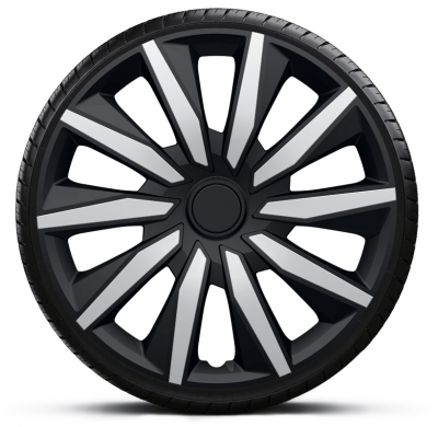 Juego de tapacubos AutoStyle Decente de 15 pulgadas color plata/negro