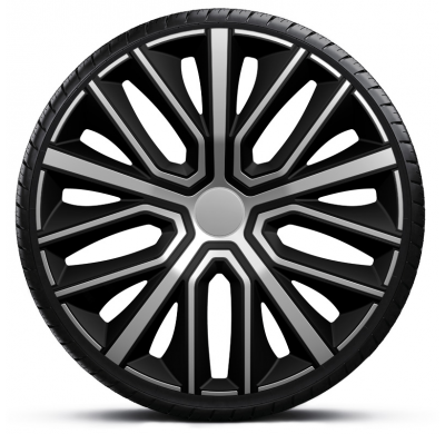 Juego de tapacubos AutoStyle Sinus de 15 pulgadas color plata/negro
