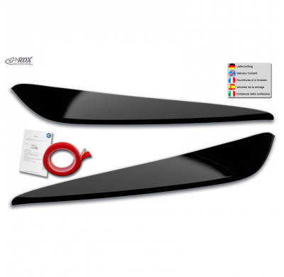 Pestañas de faros aptos para BMW Serie 1 (F40) 2019- (ABS Negro Brillo)