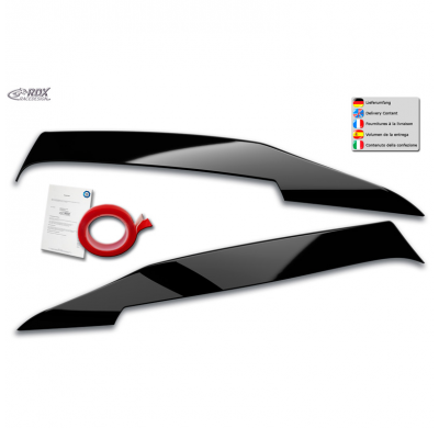 Pestañas de faros delanteros para Mercedes Clase C (W205) Sedán/Estate/Coupé 2014-2021 (ABS negro brillante)