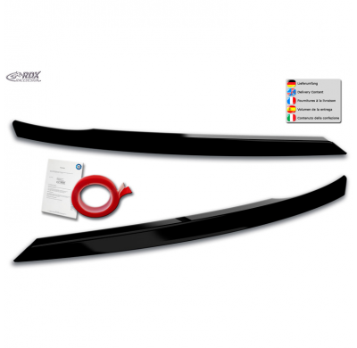 Pestañas de faros delanteros adecuados para Seat Ateca y Cupra Ateca 2016-2021 (ABS negro brillante)