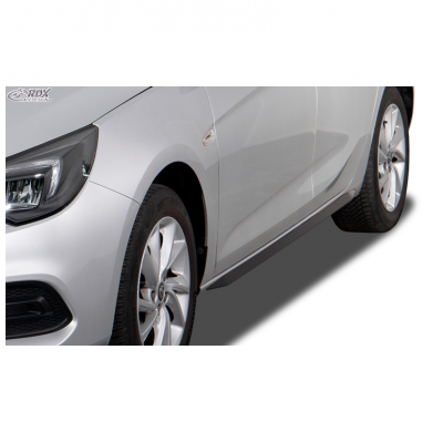 Faldones laterales 'Slim' adecuados para Opel Astra K Hatchback 2015-2021 (ABS negro brillante)